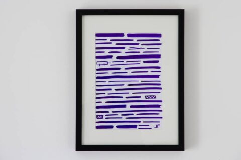 toile contemporaine calligraphie violet 2 TC22_1