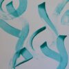 toile contemporaine calligraphie turquoise TC14_3