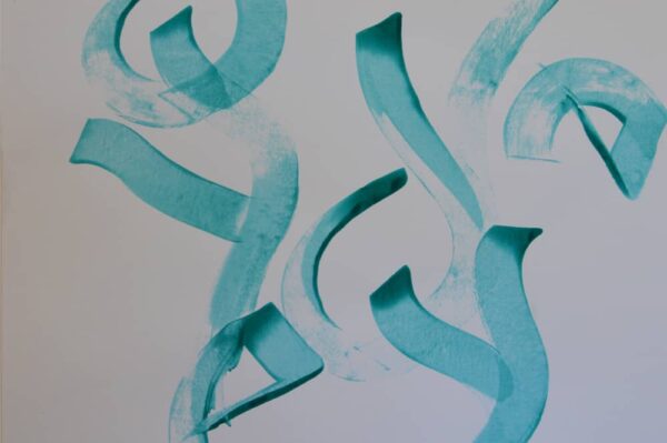 contemporary art calligraphy blue TC14_3