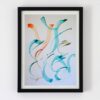 toile contemporaine calligraphie orange et turquoise TC15_1