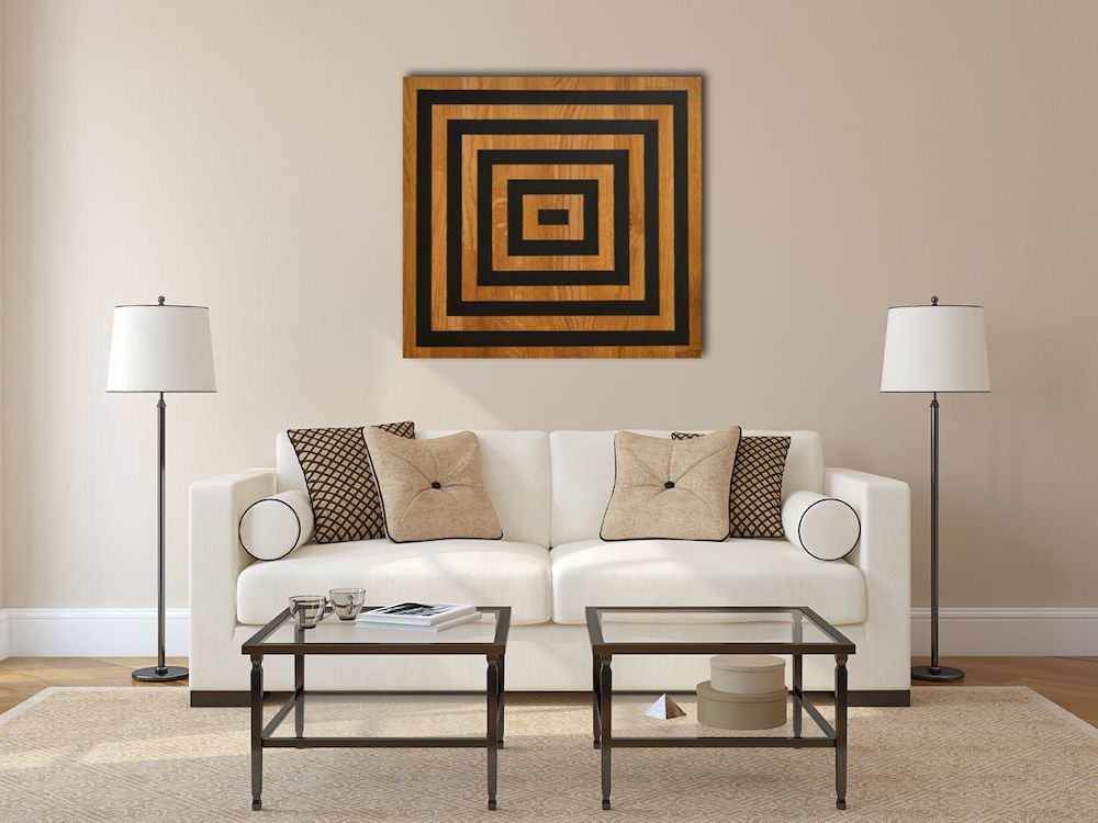 Wood square contemporary canvas TC2_3