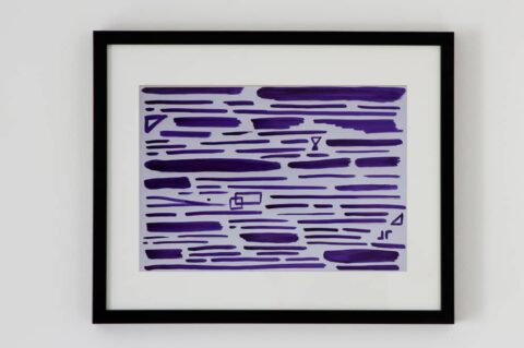 toile contemporaine calligraphie violet 1 TC19_1