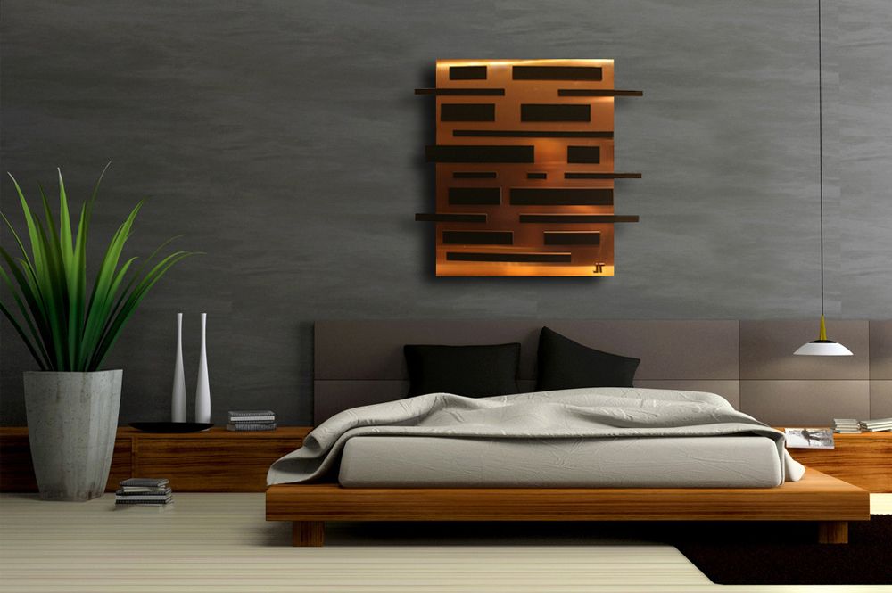 Contemporary 3D copper canvas outside frame TC33_1