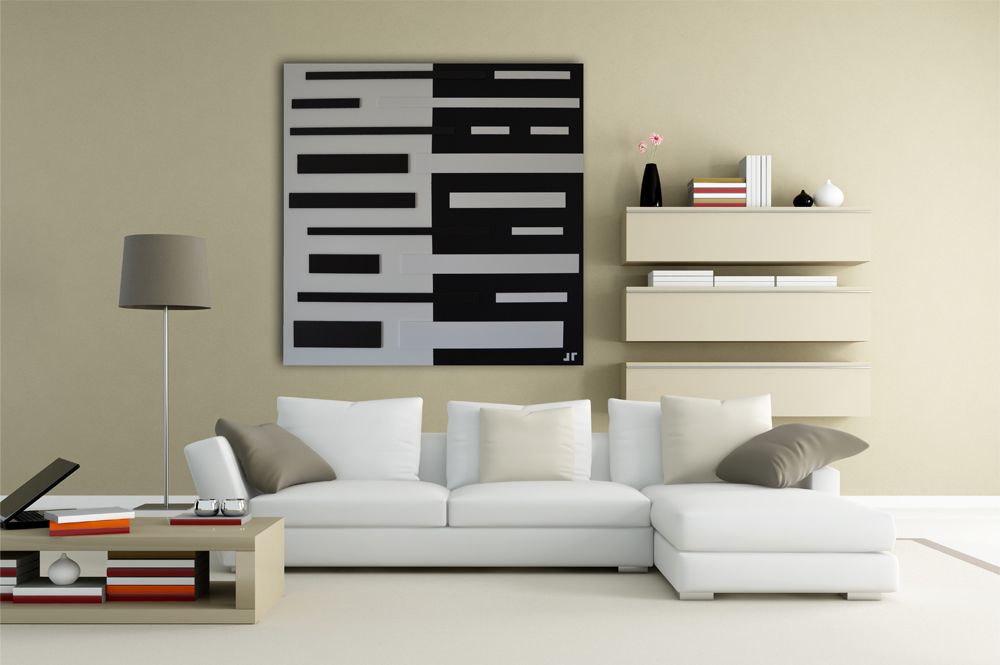 Contemporary art black and white 3D TC35_1