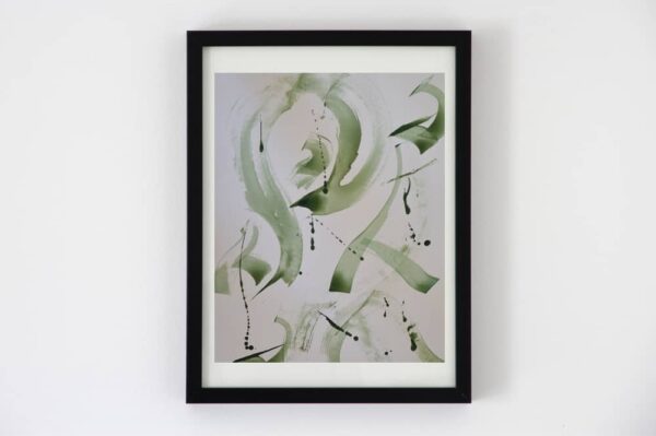 toile contemporaine calligraphie verte TC13_1